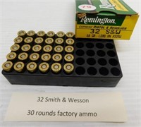 (30) Rounds of Remington 32 S&W 88GR lead.