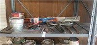 Shelf of assorted tools and hardware