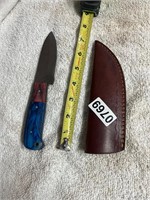 Beautiful Damascus blade knife &  sheath pics 769