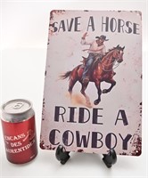 Affiche en métal Save a horse, ride a cowboy
