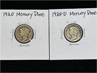 1920 P&D Mercury Dimes