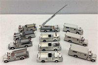 Eleven Rescue and Fire Trucks HO Scale