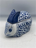 Blue and White Maitland Smith lidded bunny