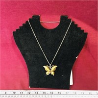 Enamelled Butterfly Necklace