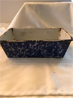 Vintage Cobalt Blue Swirl Graniteware Pan