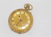 Ladies 18ct yellow gold cased pocket watch