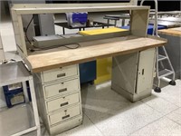 4-drawer desk with solid wood top