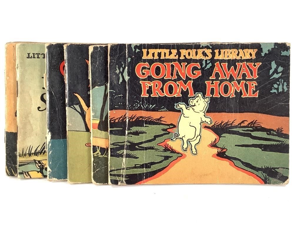 6 Little Folk's Library Illustr. Children's Books