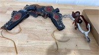 Cap pistols in holster w/spurs