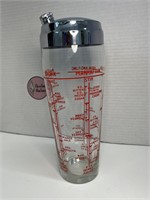 Large Vintage Cocktail Shaker with Drink Recipes