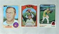 Jim Catfish Hunter HOFer Topps 1968 1972 1973