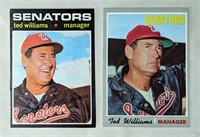 1970-71 Ted Williams HOFer Topps Cards 211 & 380