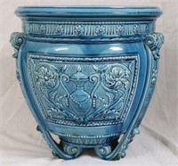 LATE 19TH C. FROSTED HIGH GLAZE JARDINIERE WITH