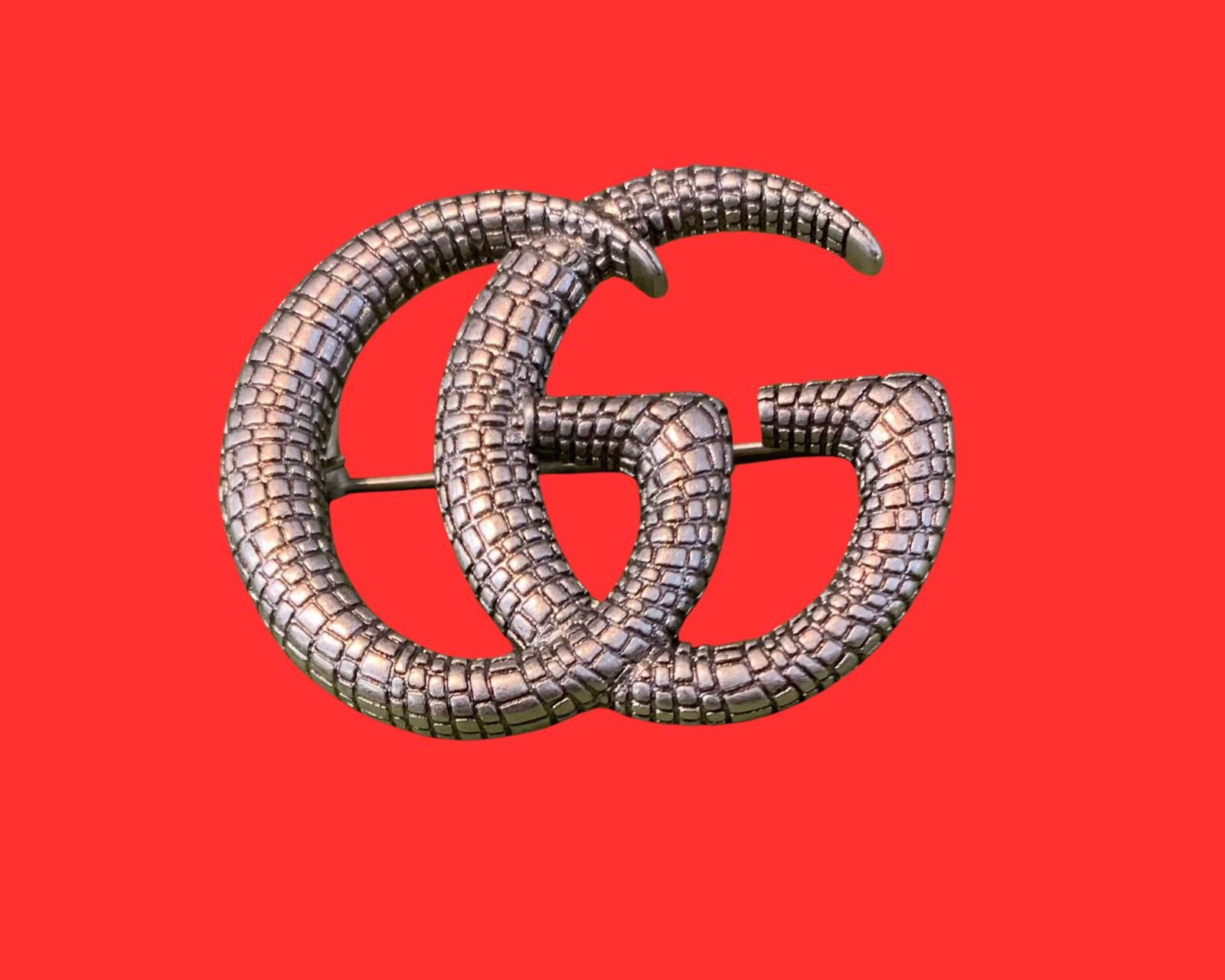 Large Gucci, Silver Snake Look Pin/Brooch