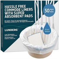 Lunderg Commode Liners with Absorbent Pads - Value