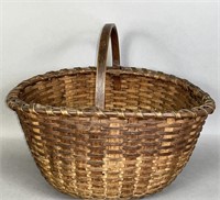 Fine Taghkanic-type handled egg gathering basket