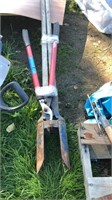 Post hole digger and garden shears