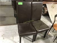 2 High-Back Pleather Dining Chairs