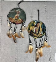 Lot of 2 Native American Handmade Mandellas