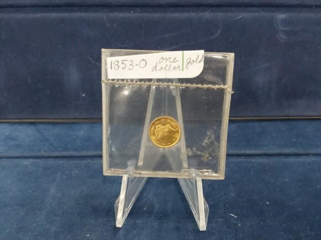 1853-O 1 Dollar Gold Round