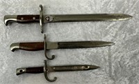 3 Commemorative Miniature Mauser Bayonets