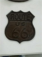 Cast route 66 sign.