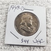1948D Franklin Half Dollar UNC