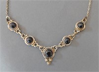 Back Onyx & Silver Necklace