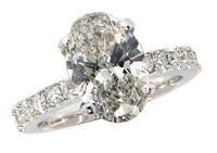 14k Gold 3.84 ct Oval VS1 Lab Diamond Ring