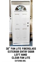32" LH Fan Lite Fiberglass Exterior Entry Door