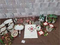 Christmas dishes and decor