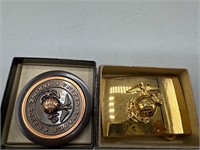 USMC buckle and paper weight