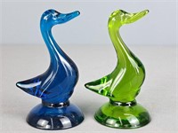 2x The Bid Viking Art Glass Ducks