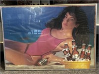 Vintage Michelob Dry Beer Poster, Framed 28” x