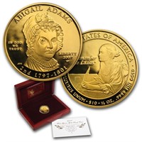 2007-w 1/2oz Proof Gold Abigail Adams W/ Box & Coa