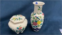 Asian Art Vase and Jar