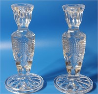 Pair of Candlesticks w/Diamonds on Flowers Pattern