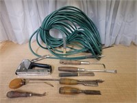 100' Foot Air Hose & Wooden Handles Tools, Staple