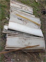 OLD ALUM. SHELVING - WHT /,  APPROX. (16)