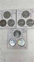 (9) 1943 steel wheat pennies