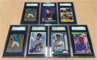 (7) SGC GRADED CARDS INCL BARRY BONDS ROOKIE