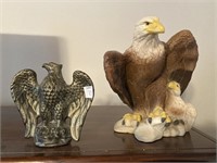 CERAMIC EAGLE STATUE (7" TALL) & PLASTIC WEIGHTED