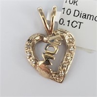 $700 10K  1.27G Natural Diamond 0.1Ct Pendant