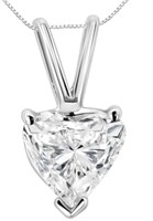 14k Wgold Heart .50ct Diamond Solitaire Necklace