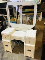 painted  Deco vanity - w /mirror frame