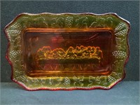 Last Supper Amber Glass Plate/Tray