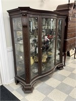 Mahogany Serpentine Front Carved China Cabinet