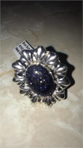 Blue sun stone ring size 9. German silver