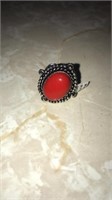 Red Coral size 9 ring