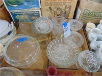 2 FLATS OF CLEAR PATTERN GLASS, PYREX